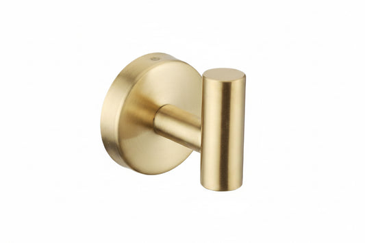 Gold wall hook on a white background