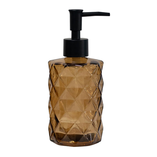 Brown Bathroom Soap Dispenser 12oz Glass