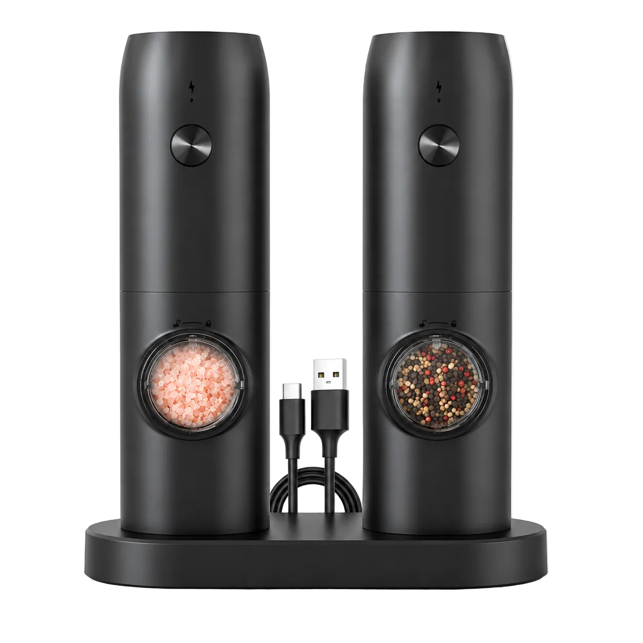 Electric Salt and Pepper Grinder USB Rechargeable 2 pc