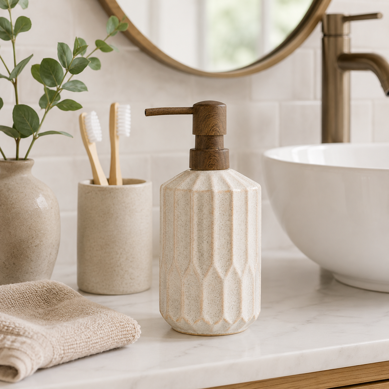 Ceramic Bathroom Soap Dispenser 16 Oz