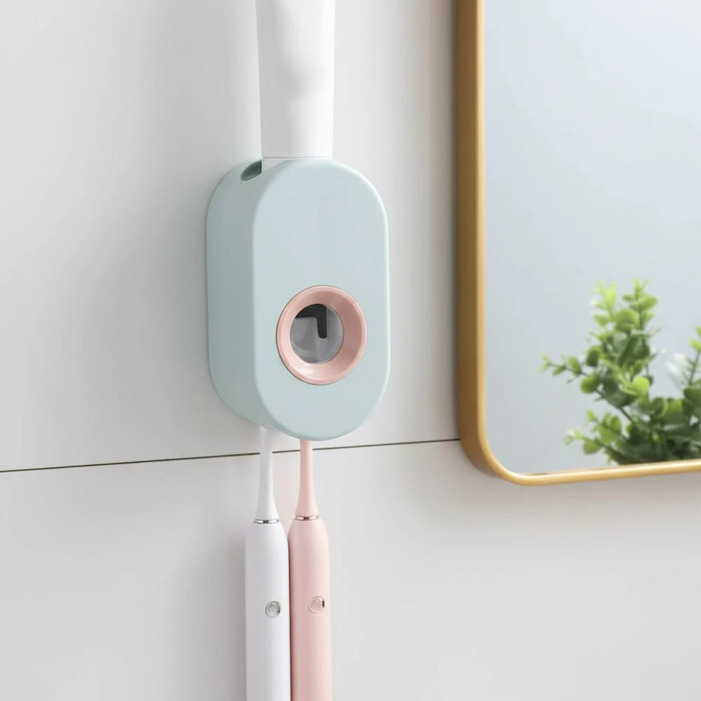 Automatic Toothpaste Dispenser with Wall-Mounted Holder